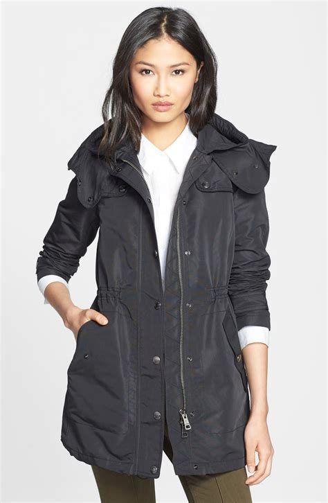 burberry jacket with detachable hood|burberry brit anorak jacket.